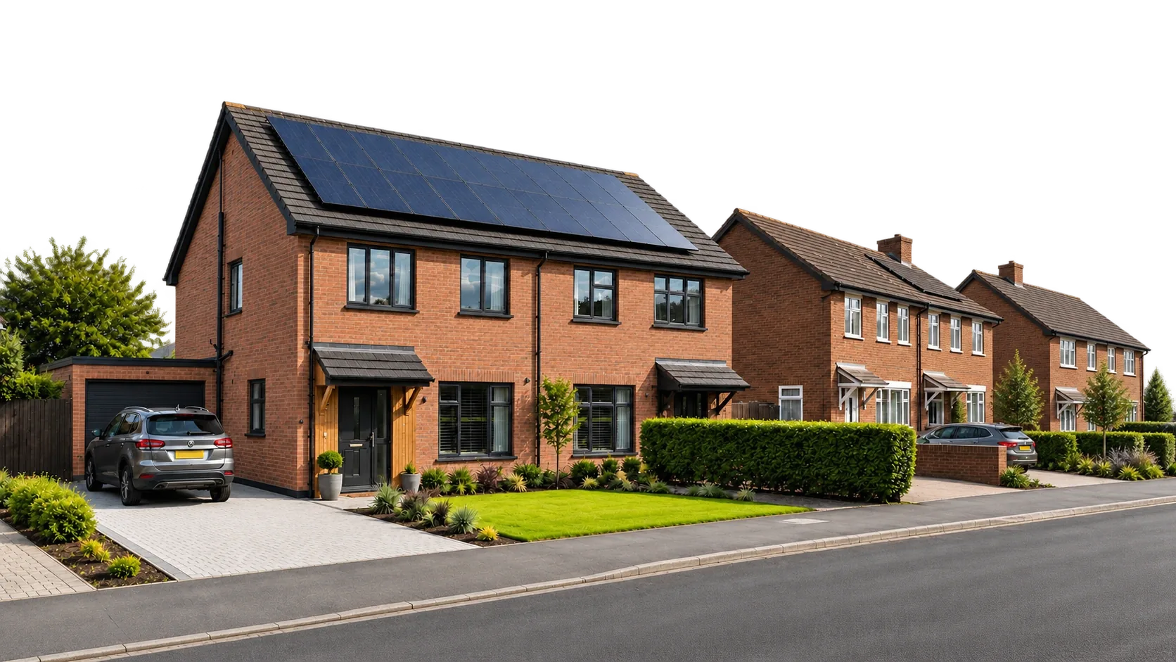 Residential rooftop solar panel installation on a UK home